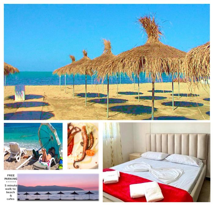 QUE SERA SERA BEACH West Durres Shkembi FREE PARKING beach waterpark seafood