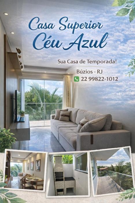 05 minutos da praia - Casa Superior céu azul Buzios