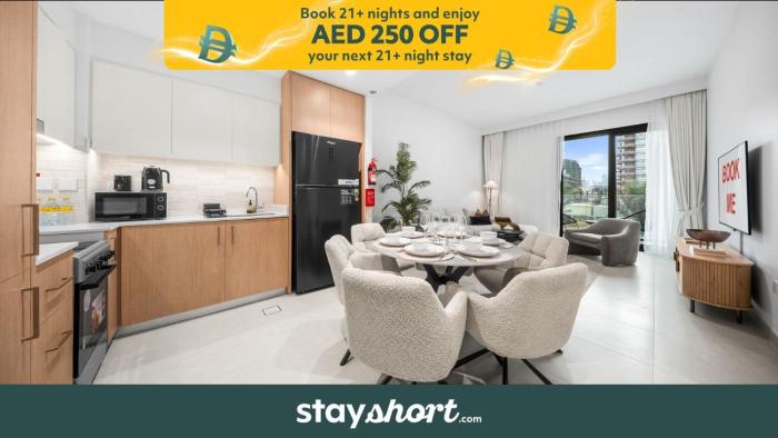 Free housekeeping visits during your stay - StayShort - Stunning 2 Bed in Mina Rashid that Sleeps 3