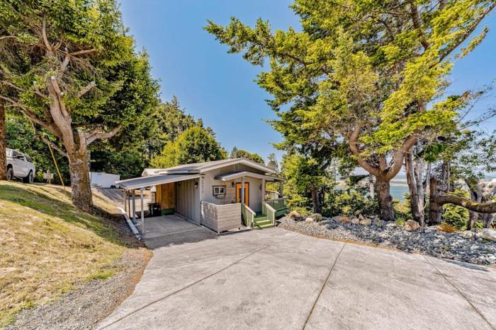 Charming coastal home with water views large covered deck