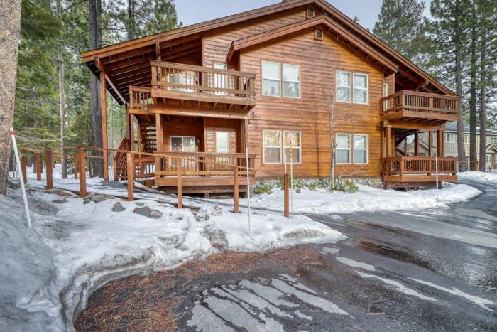 Modern retreat with wooden touches shared hot tub pool sauna basket & tennis