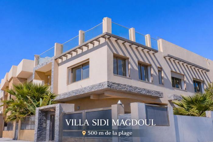 Villa moderne à 5 min de la plage avec jardin et 3 salons