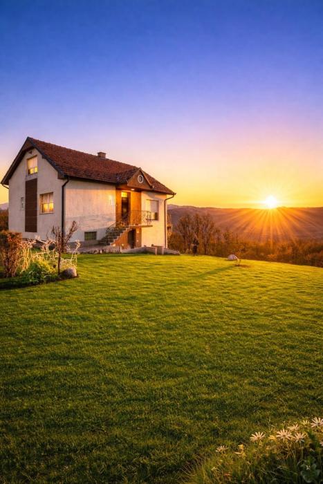 Dušanovac Panorama House - veliko dvoriste, 2 rostilja, pogled na Rasku