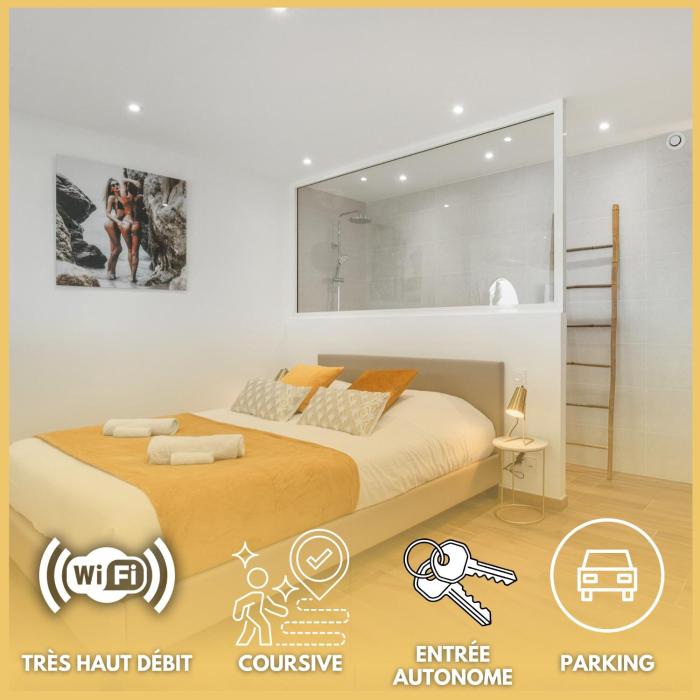 Le Sauvage - Appartement luxe - coursive - terrasse - parking - Village Naturiste