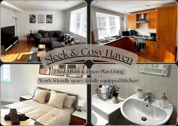 Sleek 2-Bed Pad - Near Mcr City Centre & Parking