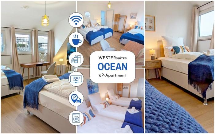 WESTERsuites - Ocean - 2BR Zentral WLAN 6 Betten Waschtrockner