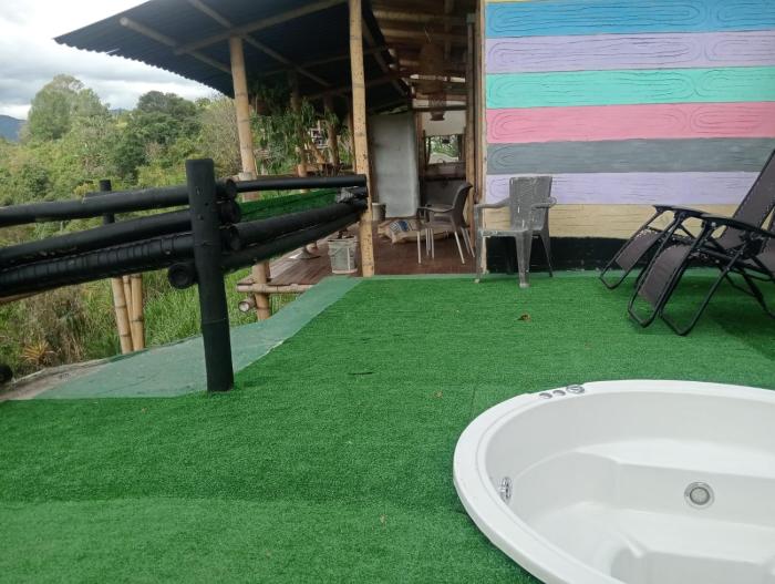 salento bamboo glaping, private jacuzzi, river view