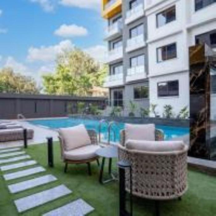 Comfort living three bedroom apartment with fully equipped gym swimming pool private parking space ,child play area and amazing scenic views which offers comfort and luxurious lifestyle
