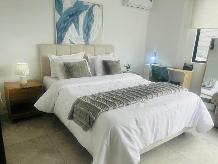 Habitacion con aire piscina y terraza con vista al lago