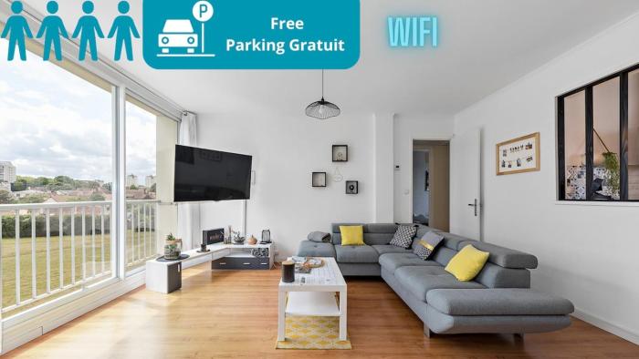 T3 Cosy Lumineux proche Rouen & Zénith 4 pers