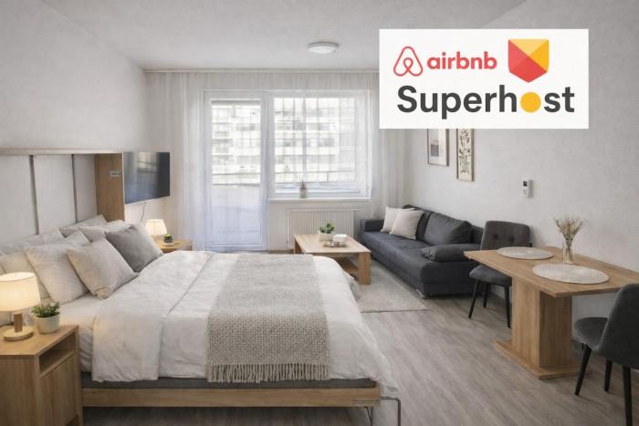 6-Moderný apartmán v centre 1 min od Hlavnej ulice