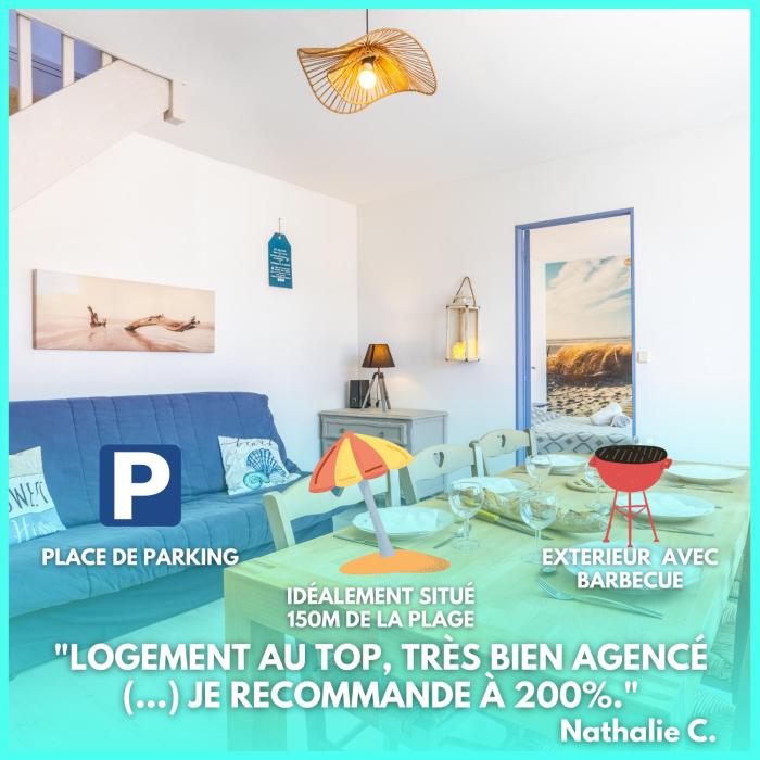 La Dune - 100m plage - Parking - Terrasse & BBQ