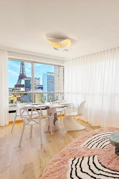 Contemporary artist style panoramic EiffelTower