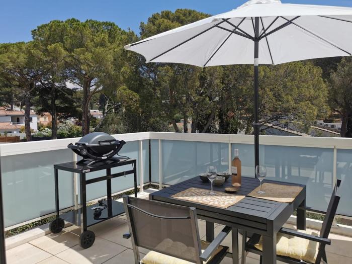 Les Meridiennes, terrasse, plages à 5 mn à pieds