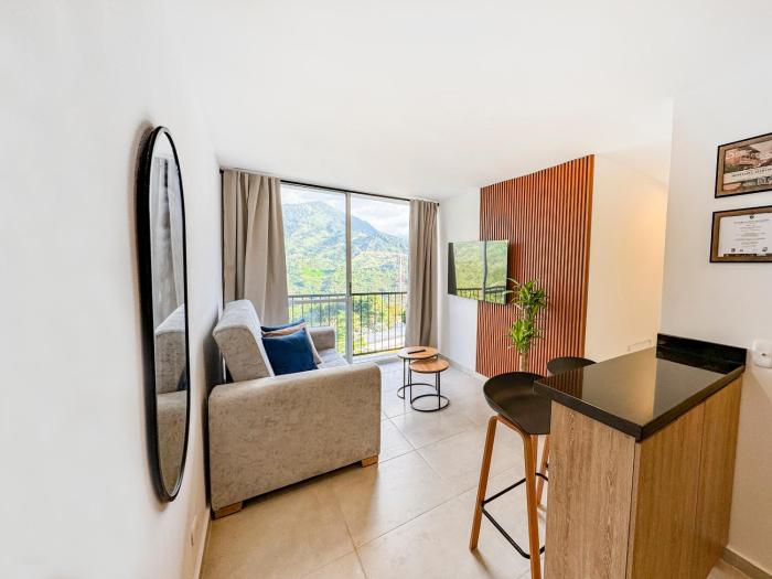 Apartamento en Armenia con vista a la montaña, hasta 6 personas