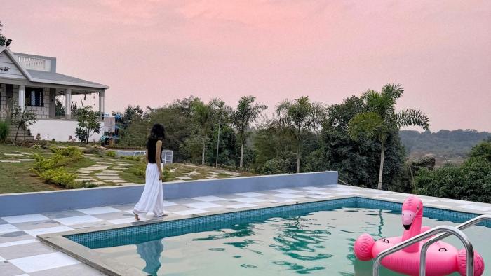 Boho Firefly home with Private Pool at Karjat Vangani