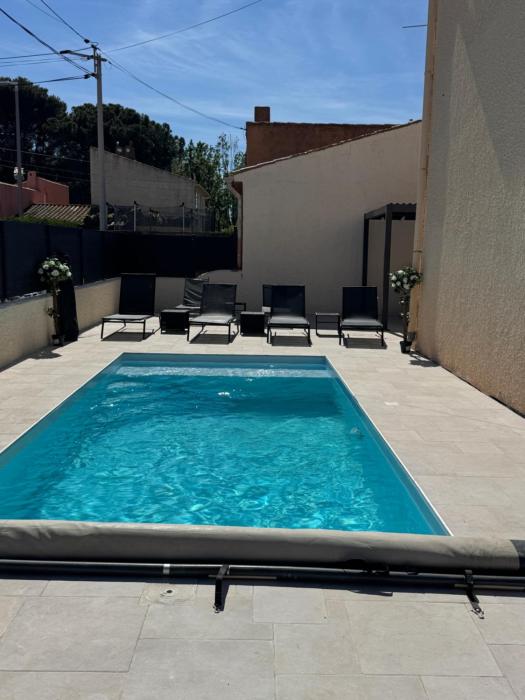 Piscine chauffée Clim WIFI 13 personnes Centre Valras-Plage