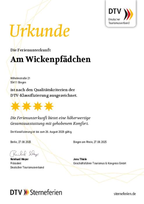 DTV 4 Sterne-Ferienwohnung Am Wickenpfädchen - Wo Weinberge flüstern und der Rhein zum Träumen einlädt -