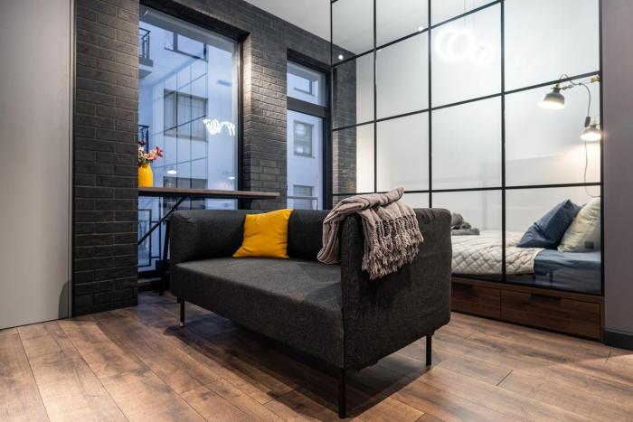 Modern Studio & Balcony on a Quiet Riga Street