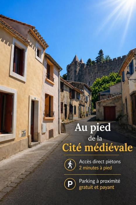 CITE MEDIEVALE- LE REMPART - 3 Chambres Tout Confort-au pied de la Cité- Accès direct piétons - parking gratuit