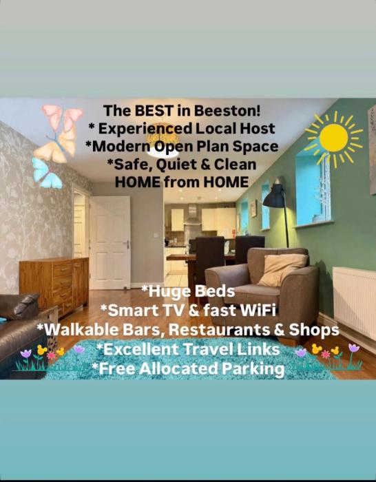 The Orchid-Central Beeston-Private Apartment-SmartTV-Free Wi-Fi-Tram-Parking