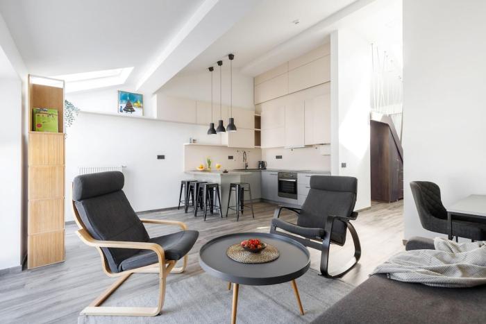 Stylish Paupys Loft with Balcony & View with free Parking