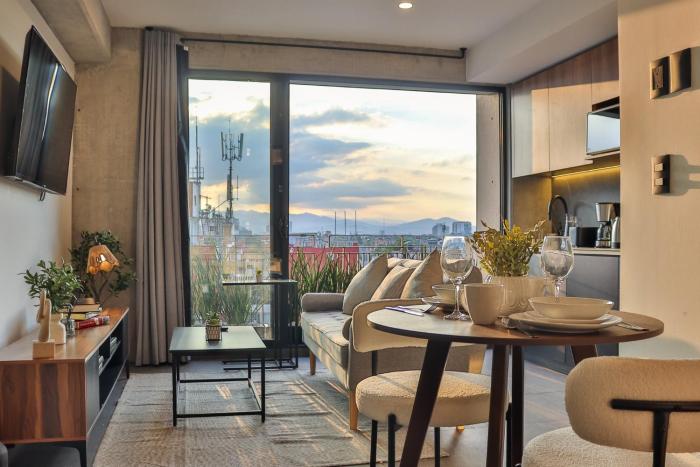 Modern 1BR near Revolución Monument with Views Balcony & Gym