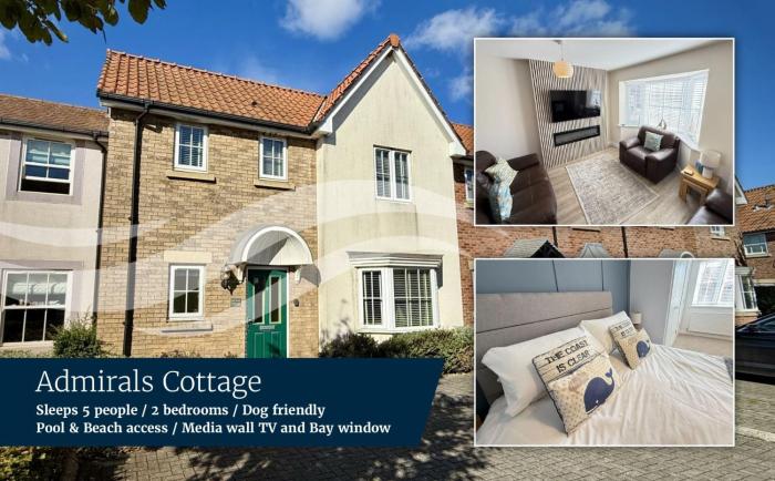 Admirals Cottage - Part of the The Bay Filey Holiday Village with pool, gym and direct beach access, pub, restaurant, tennis and meadows walks