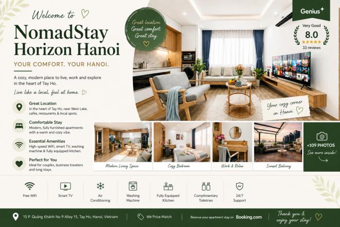 NomadStay Horizon Hanoi - 24 Hours Stay - Check in Anytime