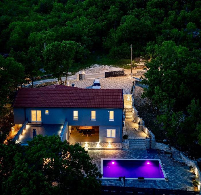 Luxury Villa Andrea Vrzika in forest near the sea with heated pool