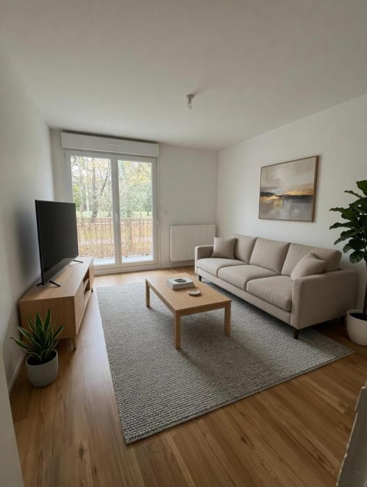 Quiet and Bright 2-Bedroom Apartment, Tram 2 Minutes Away