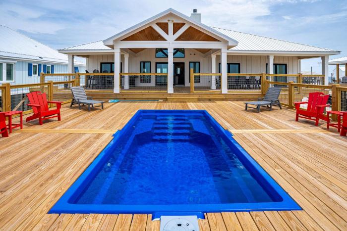 Dog-friendly home with water views & private heated pool