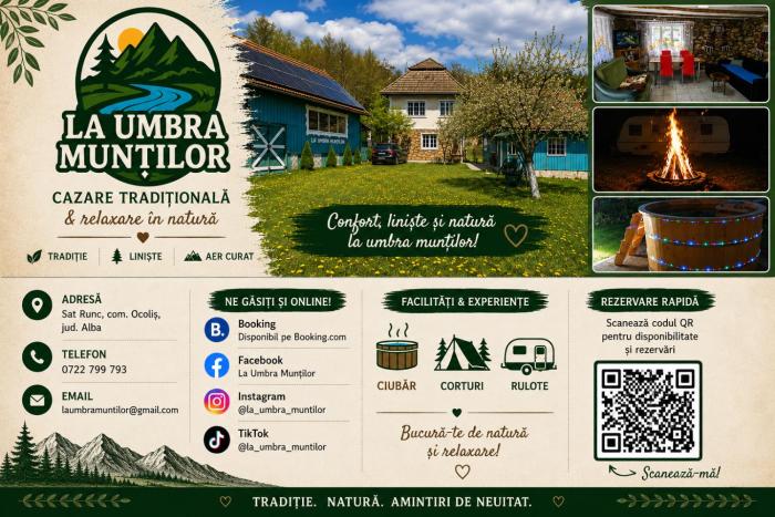 La Umbra Munților Tradițional house wich hot tub Apuseni