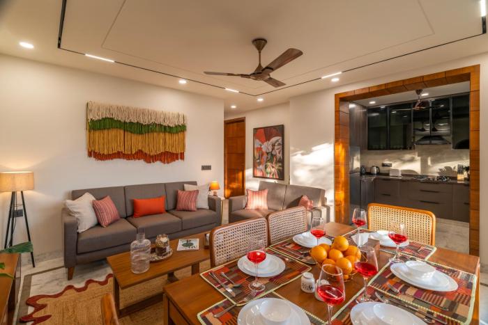 The GK Nook by The Blue Kite, Modern 3BHK Apartments near M Block Market, Greater Kailash