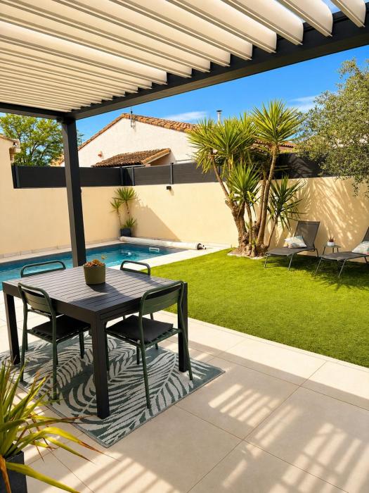 Villa ALMA, 3 chambres, piscine privée, Élégante maison familiale au calme entre Montpellier et la Méditerranée
