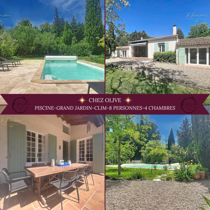 Chez Olive - Piscine, grand jardin, CLIM, 4 chambres, 3 SDB, 8 personnes