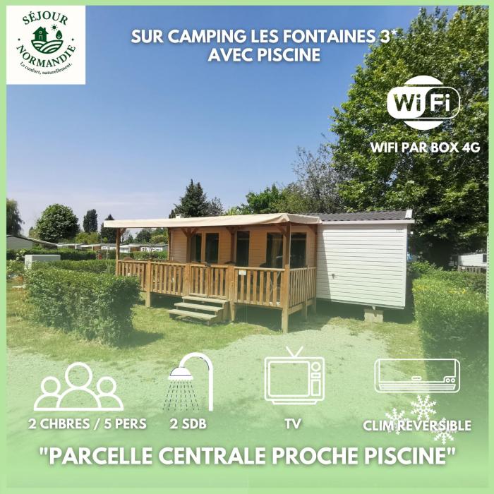 Séjour Normandie - Mobilhome premium 2ch-5p avec clim-TV-WiFi dans lEure - 347