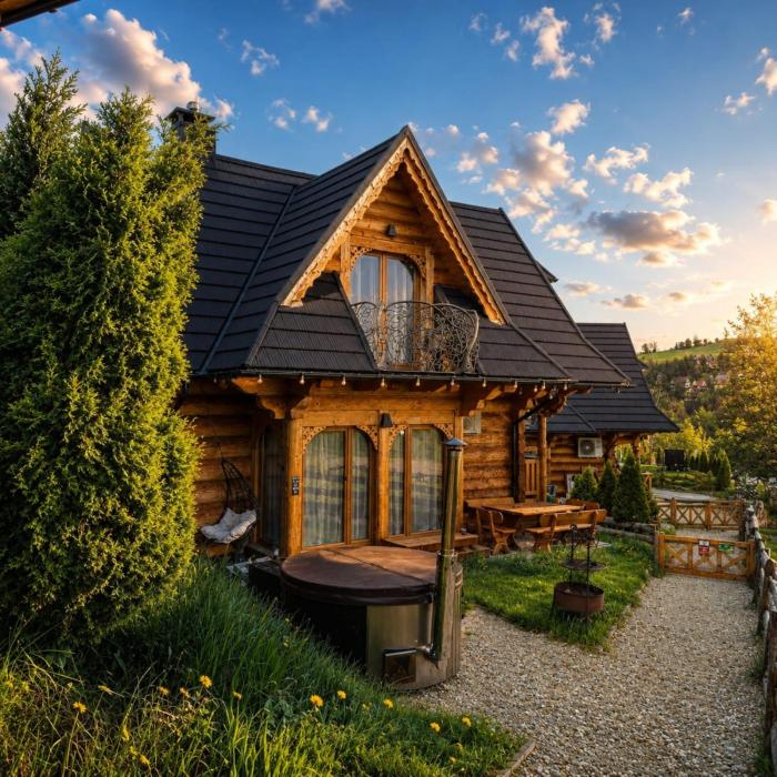 Góralska Chatka 2 Highland Cottage - Split AC, Jacuzzi, Sauna, Private parking, Mountains View, Garden, Zakopane