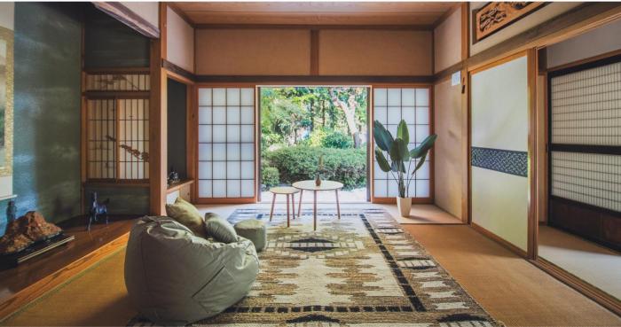 最大8名 庭園に住むアート Active Art Hotel 80畳の広さを誇る古民家 日本庭園を独り占め