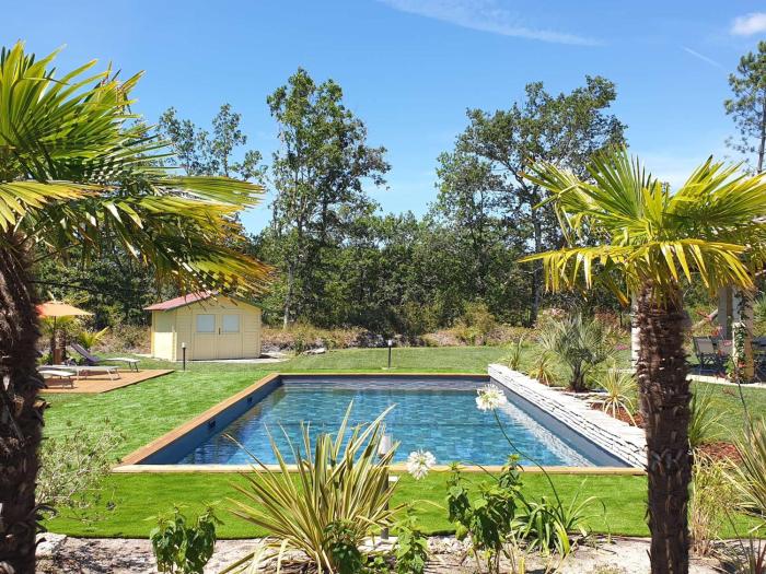 Villa 5 étoiles : Piscine chauffée, 24 pers., proche lac Parentis-en-Born - FR-1-877-50