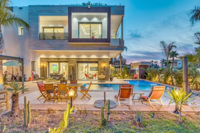 Villa Malak Exceptional Villa at Golf Noria Swimming Pool Fitness Cook,10min from Gueliz