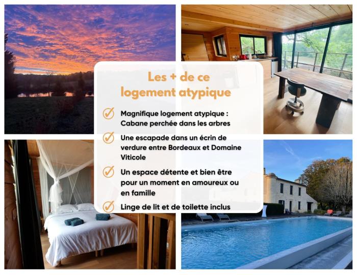Cabane perchée - lac privé, spa & nature