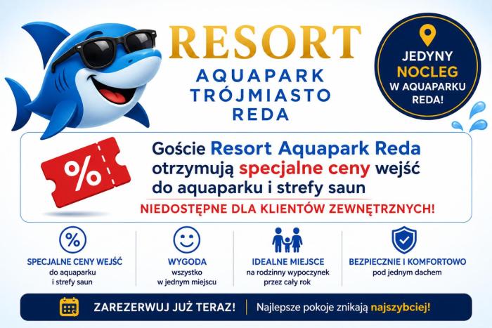 Aquapark Reda Resort - jedyne noclegi w Aquaparku Reda