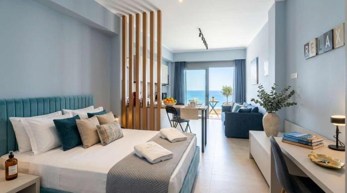 Stylish Haraki Beachfront Suite with Patio