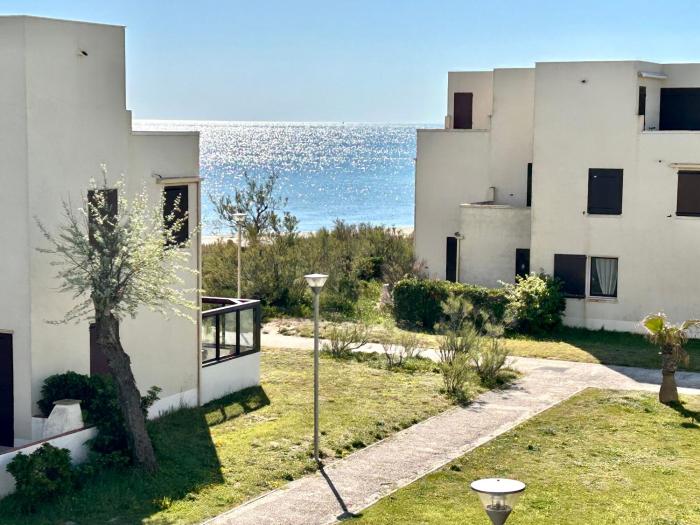 Appartement climatisé bord de plage entre Mer et Canigou Terrasse - Parking