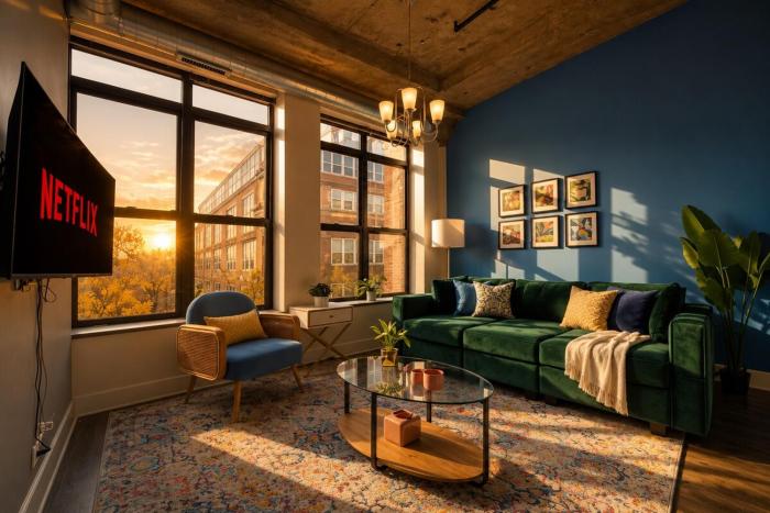 McCormick Place Beautiful 2BR Apartment with Optional Parking Sleeps up to 8 Near Soldier Field, Grant Park and Lakefront Trail