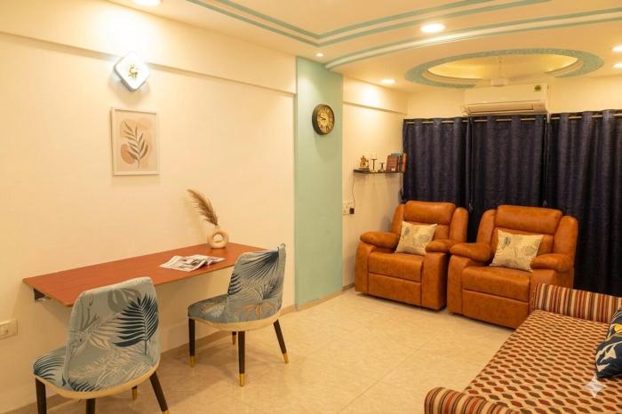 1BHK Recliners 55 Inchs LED Netflix Near Juhu Airport Nanavati Parle