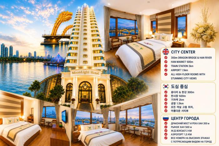 Moonlight Hotel & Apartment - Restaurants and cafes with city views Dragon Bridge