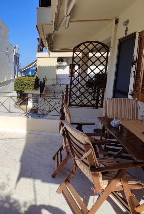 Two-floor house next to sea