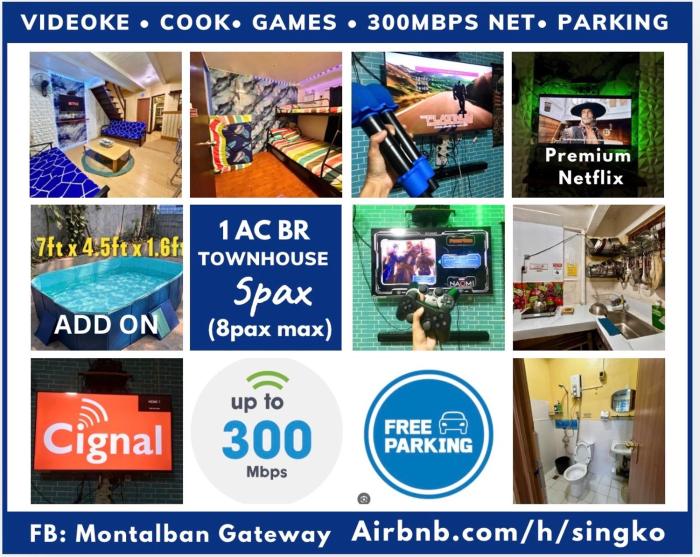 MG 5pax 1 AC BR 300mbps FREE Netflix Parking Cignal Videoke Shower Heater Cook & Grill